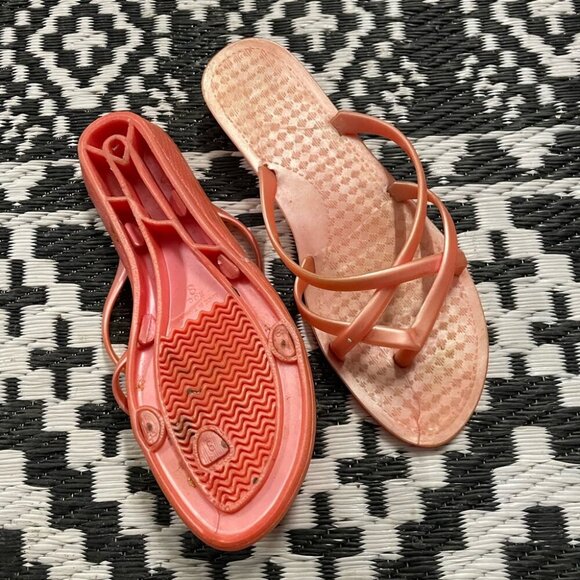 Vintage 90s Jelly Slip on Sandals Pink Size 8 - Picture 2 of 4